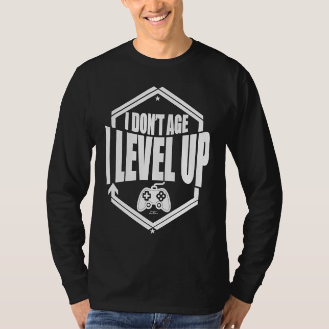 I don't Age I Level Up  Gamer Dad Son T Shirt (Framsida)