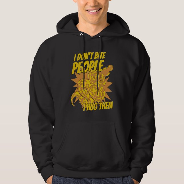 I Don't Bite People I Hug Them Pythonidae Banana B Hoodie (Framsida)