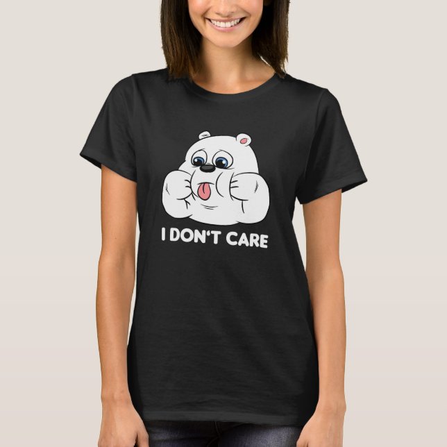 I don't care Silly Bear Halloween Costume for Weir T Shirt (Framsida)