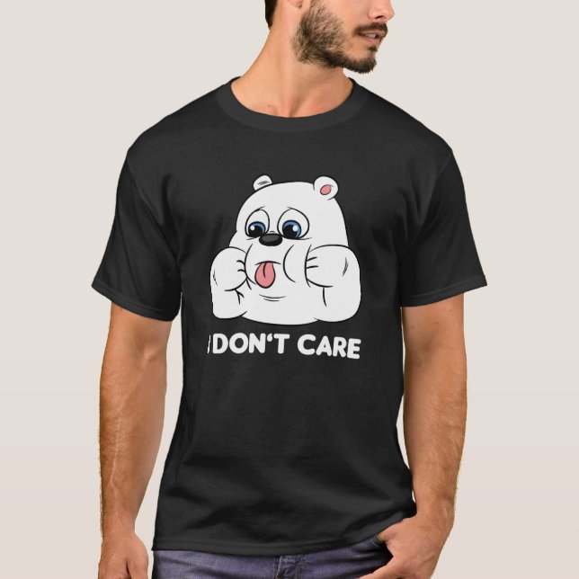 I don't care Silly Bear Halloween Costume for Weir T Shirt (Framsida)