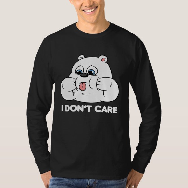 I don't care Silly Bear Halloween Costume for Weir T Shirt (Framsida)