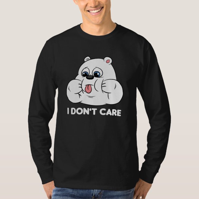 I don't care Silly Bear Halloween Costume for Weir T Shirt (Framsida)