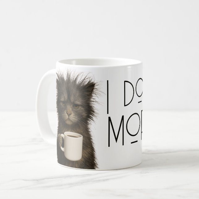 I don't do mornings funny cat caffeine kaffemugg (Framsida vänster)