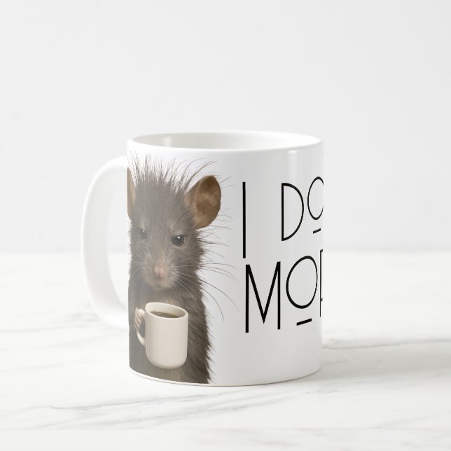 I don't do mornings funny mouse caffeine kaffemugg (Framsida vänster)