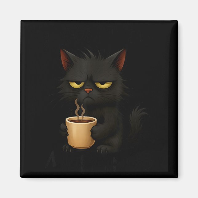 I Don't Do Mornings Funny Quote Black Cat Lover Gi Magnet (Framsidan)