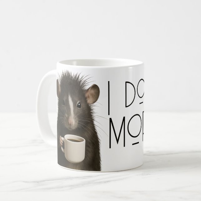 I don't do mornings funny rat caffeine kaffemugg (Framsida vänster)