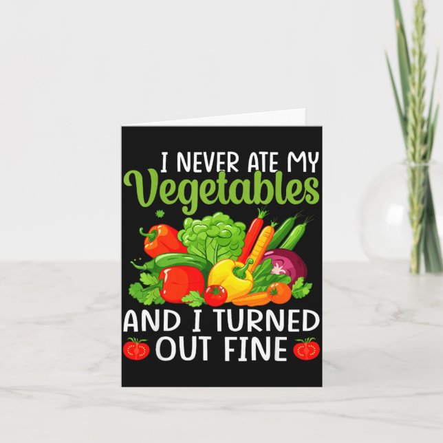 I Don't Eat Anything Vegetables Funny Vegetarian S Kort (Framsida)