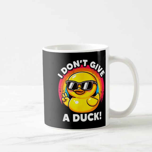 I Don't Give A Duck Lover Funny Duck Owner Rude I  Kaffemugg (Höger)