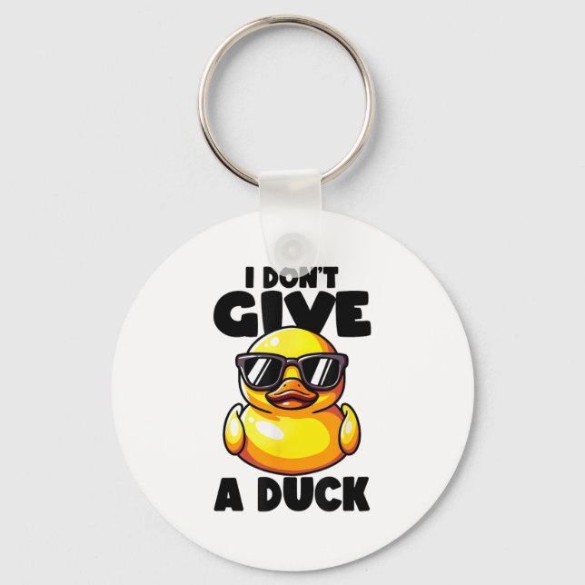 I Don't Give A Duck Lover Funny Duck Owner Rude I  Nyckelring (Framsida)