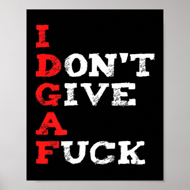 I Don't Give A For  Poster (Framsidan)