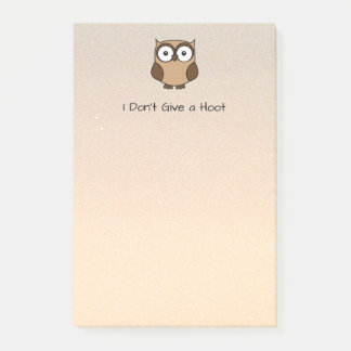 I Don't Give a Hoot Owl Custom Post-it Block
