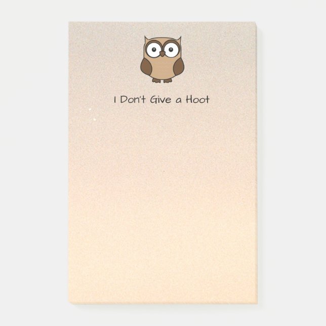 I Don't Give a Hoot Owl Custom Post-it Block (Framsida)
