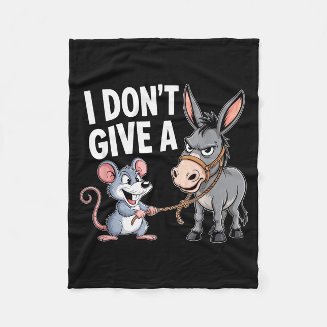 I Don't Give A Rats Mouse Funny Sarcastic Animal  Fleecefilt (Framsidan)