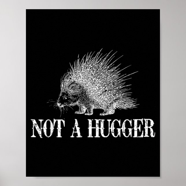 I Don't Hug Apparel Funny Introvert Rcune Tee - Un Poster (Framsidan)
