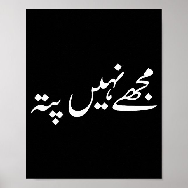I Don't Know But In Urdu Funny Pakistani Saying  Poster (Framsidan)