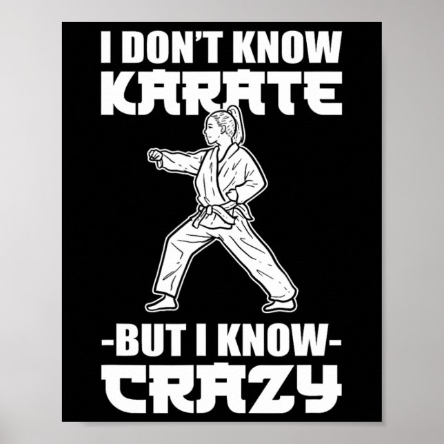 I Dont Know Karate But I Know Crazy Karate Fighter Poster (Framsidan)