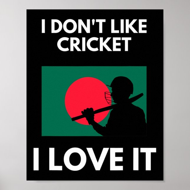 I Don't Like Cricket I Love It Ngladesh Cricket  Poster (Framsidan)