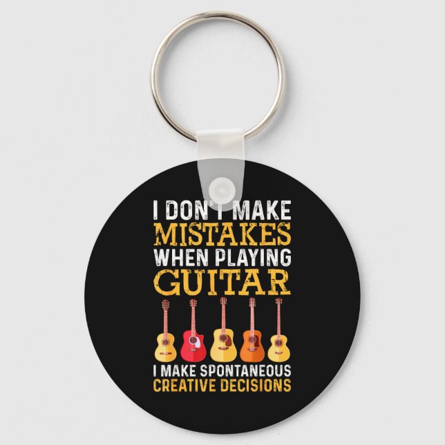 I Don't Make Mistakes When Playing Guitar Funny Gu Nyckelring (Framsida)