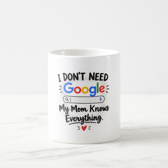 I Don't Need Google My Mom Knows Everything - MUG Kaffemugg (Center)