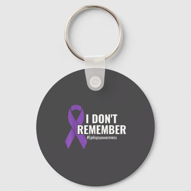 I Don't Remember Purple Ribbon Elepsy Awareness  Nyckelring (Framsida)