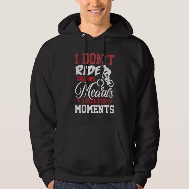 I Don't Ride White Cycling Hoodie (Framsida)