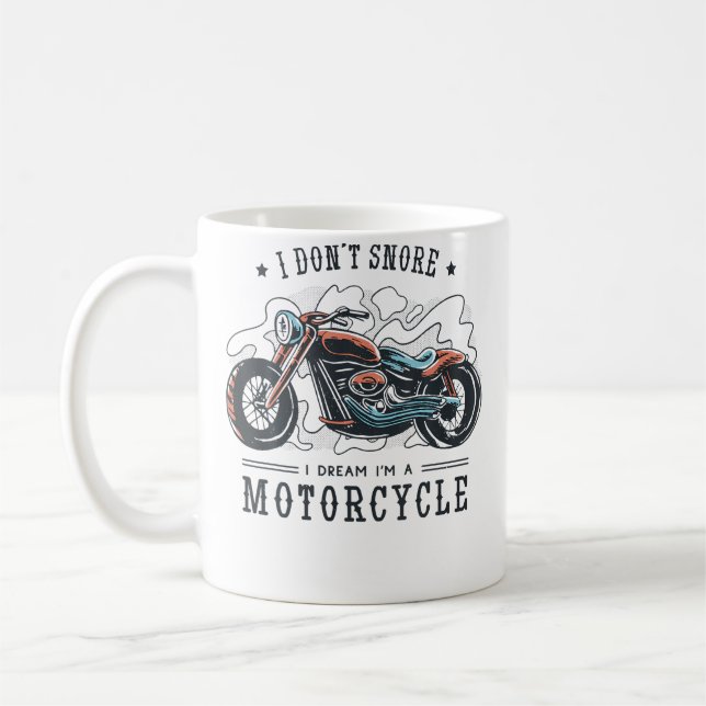 I Don'T Snore I Dream I'M A Motorbike Kaffemugg (Vänster)