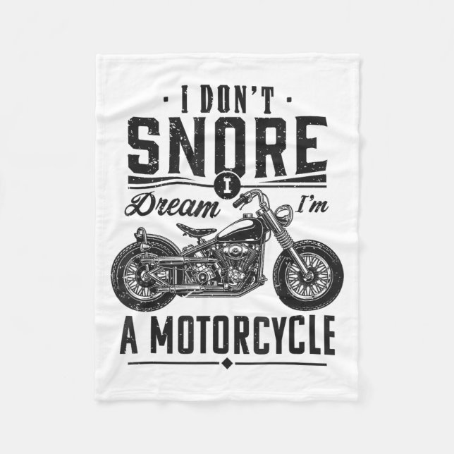 I Don't Snore, I Dream I'm A Motorcycle  Fleecefilt (Framsidan)