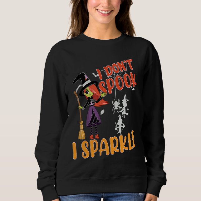 i don't spook i sparkle Halloween witch,pumpkin,sk T Shirt (Framsida)