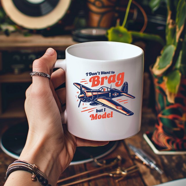 I Don't Want to Brag but I Model Kaffemugg (Skapare uppladdad)