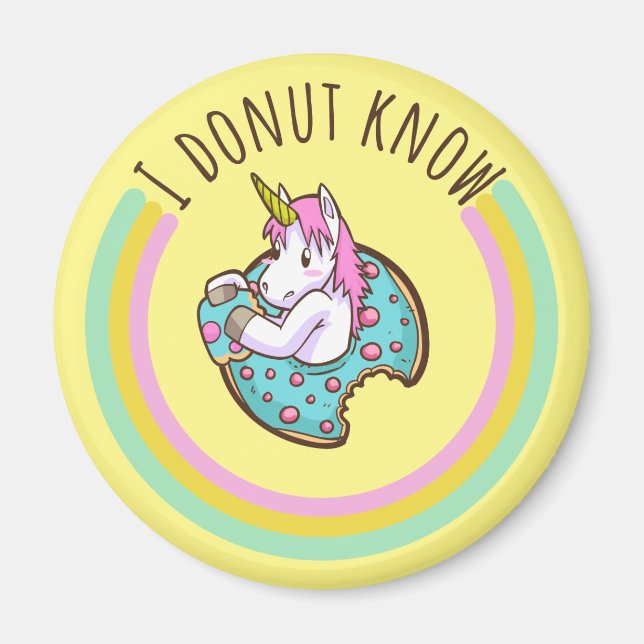 I Donut Know | Unicorn Magnet (Framsidan)