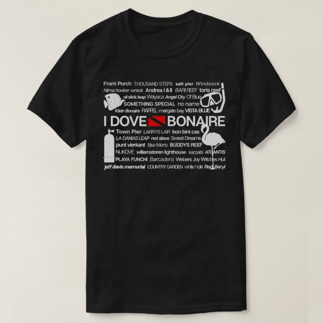 I Dove Bonaire Dyka T Shirt (Design framsida)