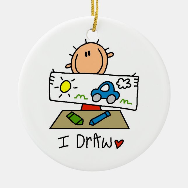 I Draw Julgransprydnad Keramik (Framsidan)