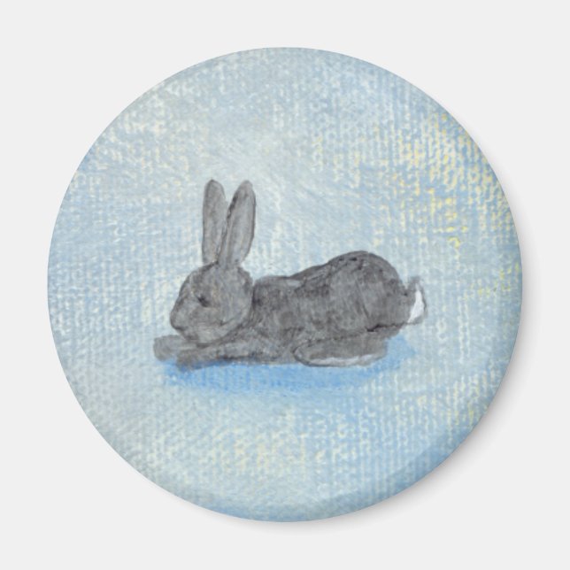 I Dream of Rabbits roligt - unik modern konsmålnin Magnet (Framsidan)