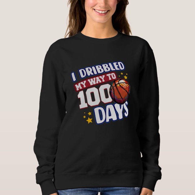 I Dribbled My Way to 100 Days Basketball Student S T Shirt (Framsida)