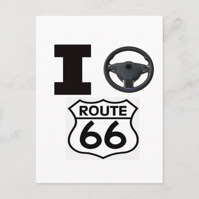 I Drive Route 66 Vykort (Framsida)