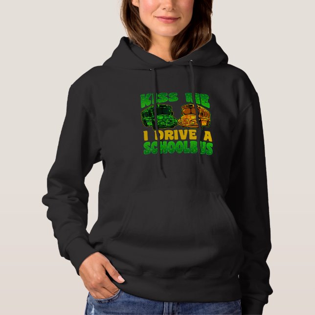 I Drive School Buss Driver St patrick's day Shamro T Shirt (Framsida)