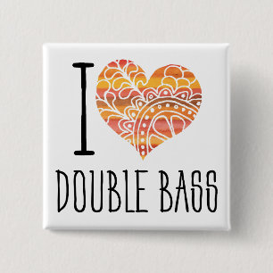 I Dubbla Bass Orange Mandala Heart Knapp