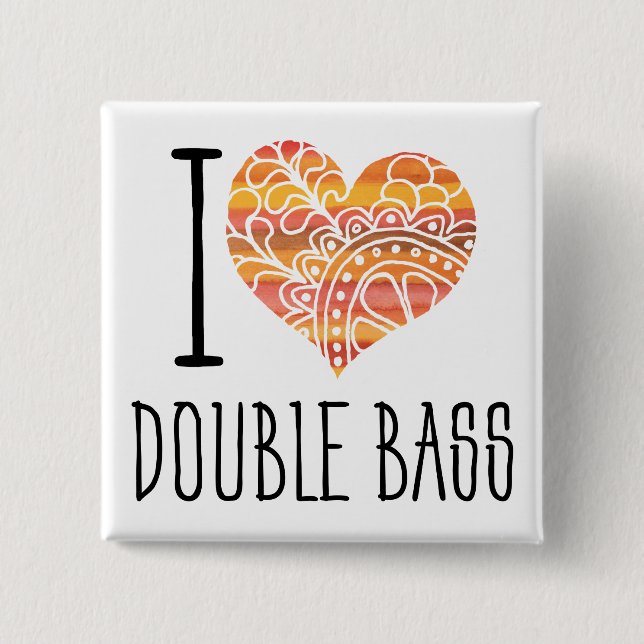 I Dubbla Bass Orange Mandala Heart Knapp (Framsida)