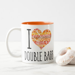 I Dubbla Bass Orange Mandala Heart Två-Tonad Mugg