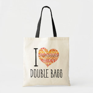 I Dubbla Bass Orange Mandala Heart Tygkasse