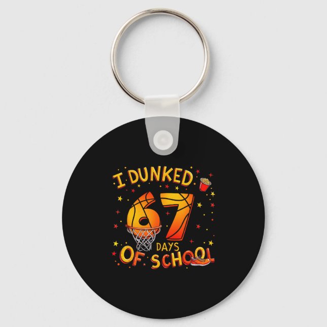 I Dunked 67 Days Of School Basketball Boys Kids  Nyckelring (Framsida)