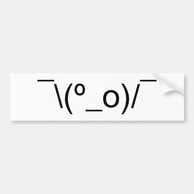 I Dunno LOL ¯\(º_o)/ Emoticon Japanska Kaomoji Bildekal (Framsidan)