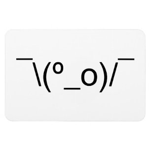 I Dunno LOL ¯\(º_o)/ Emoticon Japanska Kaomoji Magnet