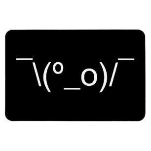 I Dunno LOL ¯\(º_o)/ Emoticon Japanska Kaomoji Magnet