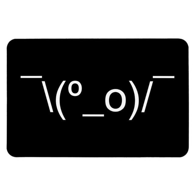 I Dunno LOL ¯\(º_o)/ Emoticon Japanska Kaomoji Magnet (Horisontell)