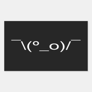 I Dunno LOL ¯\(º_o)/ Emoticon Japanska Kaomoji Rektangulärt Klistermärke
