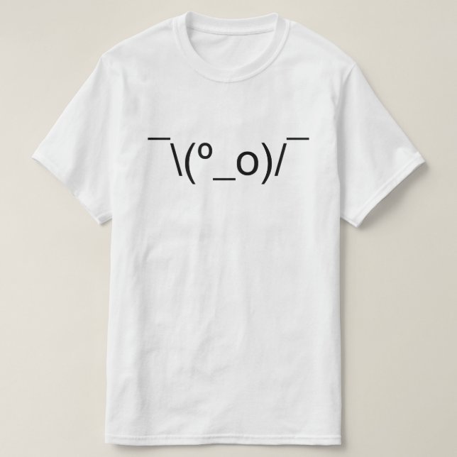 I Dunno LOL ¯\(º_o)/ Emoticon Japanska Kaomoji Tee (Design framsida)