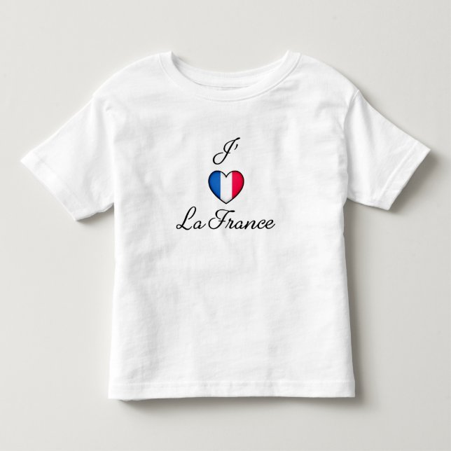 "I eart Frankrike" Fransk Pride "J'adore La Frankr T Shirt (Framsida)