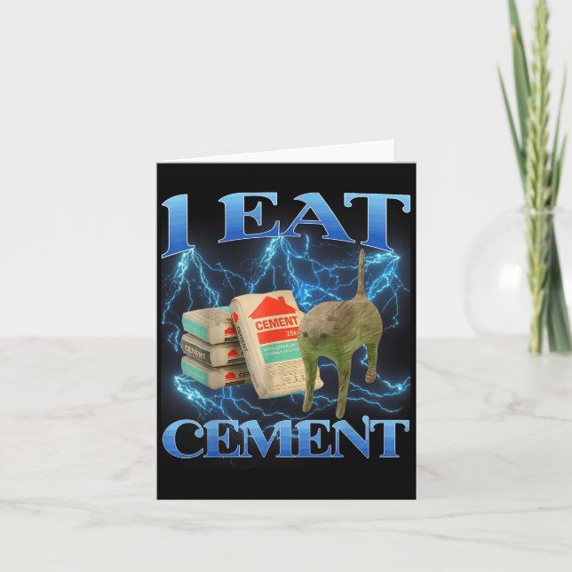 I Eat Cement Funny Cat Meme Internet Memes Funny M Kort (Framsida)