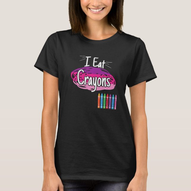 I Eat Kritor Crayon T Shirt (Framsida)